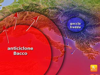 Meteo oggi e domani ciclone Bacco riporta il caldo