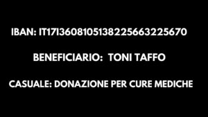 Coordinate per donazione Toni Taffo