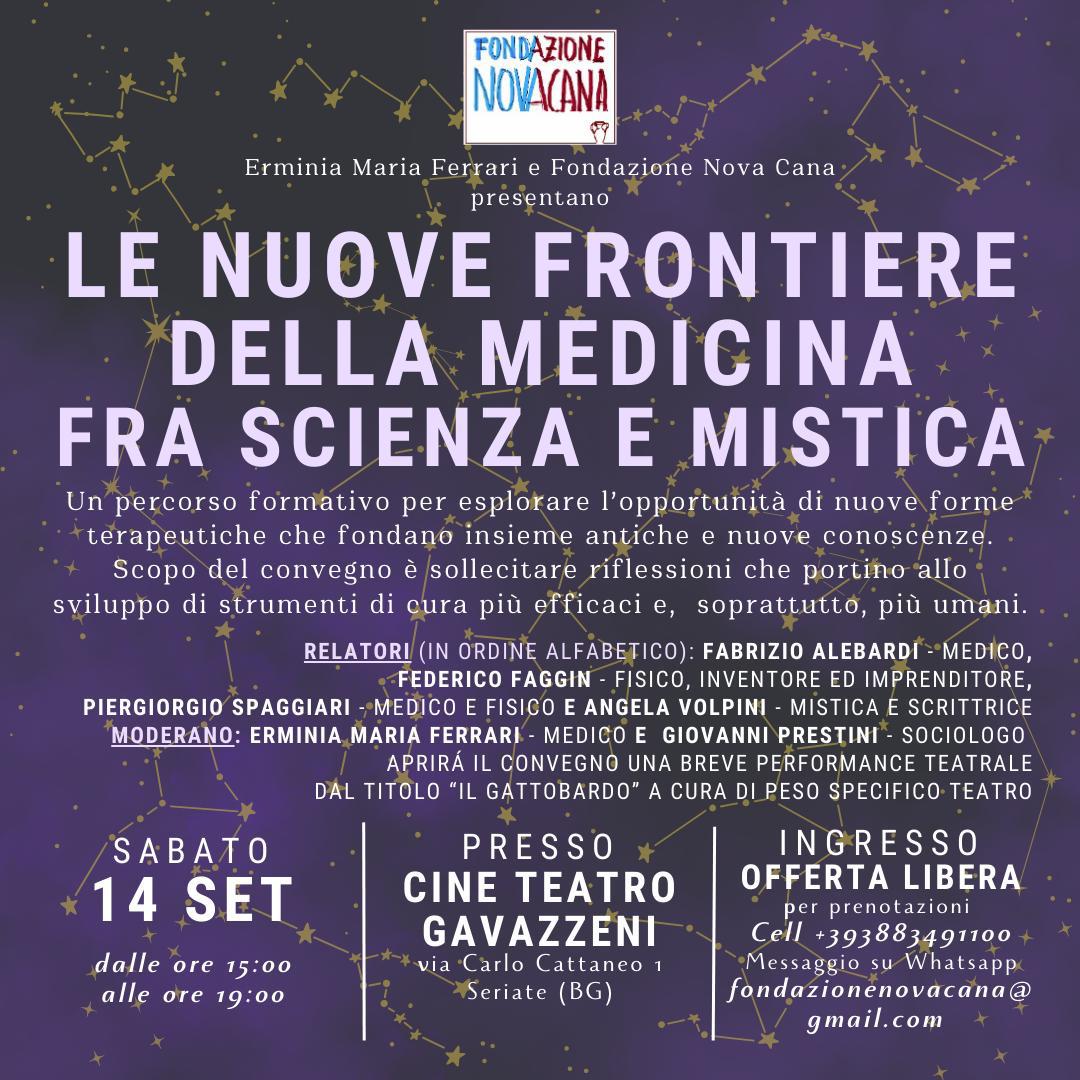 La locandina del convegno "Medicina, scienza e mistica"